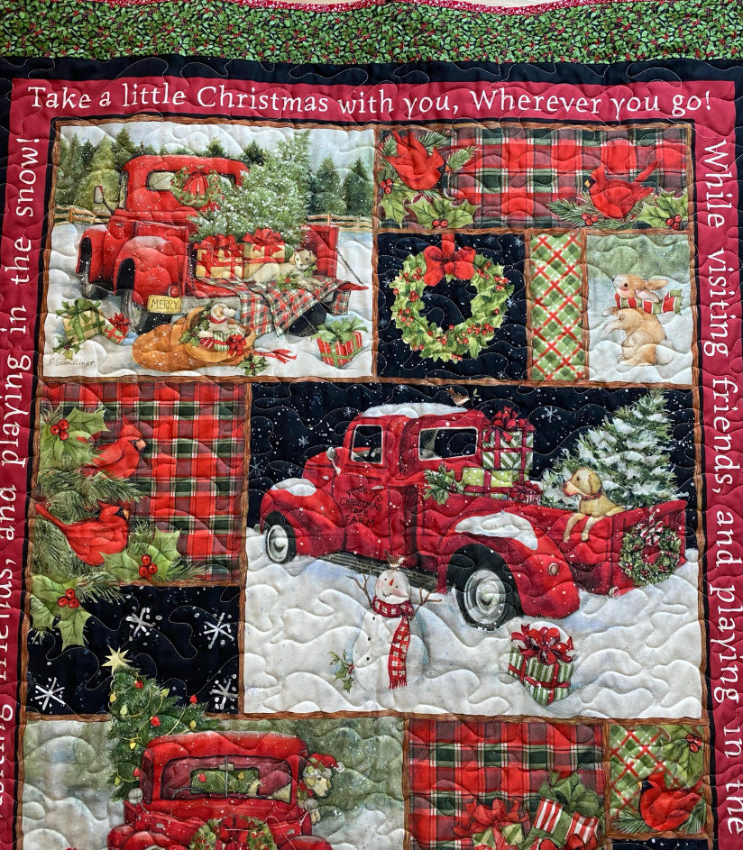 Quilt. Wall Hanging. Take a Little Christmas With You.
