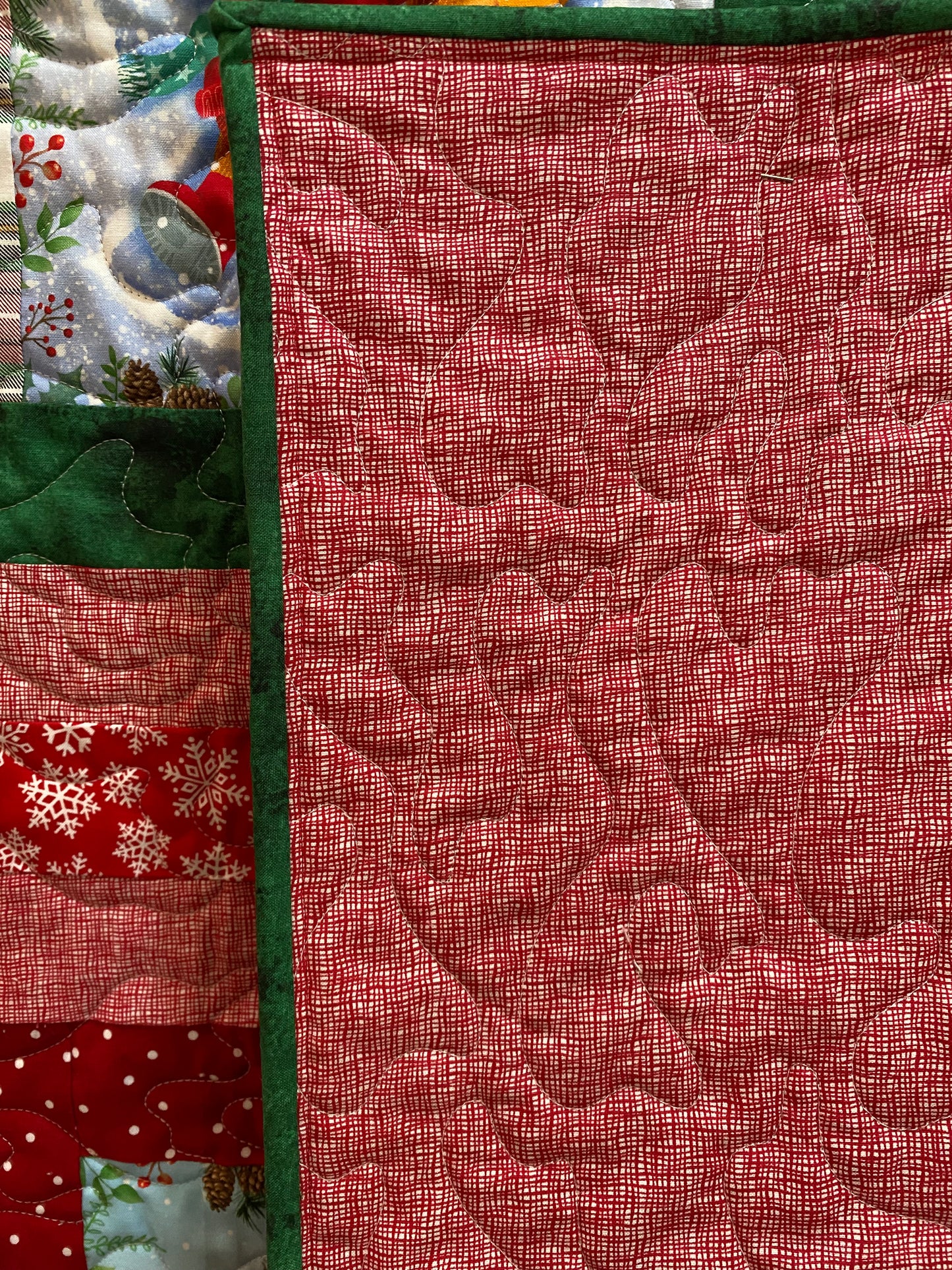 Quilt. Forest Animals in Winter Sweaters.