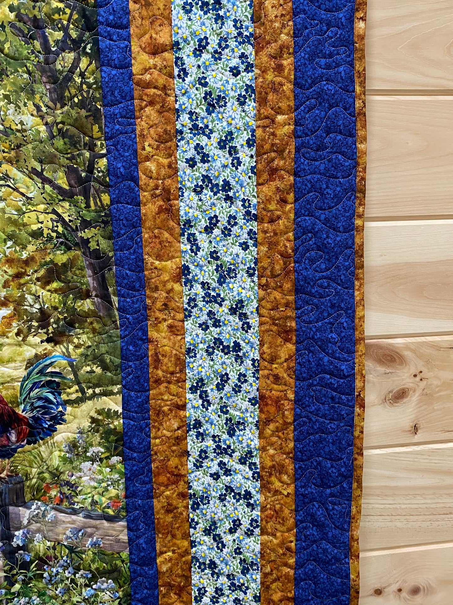 Quilt. Red Barn with Farm Animals and Flowers. Throw. Wall Hanging. Lap Quilt.