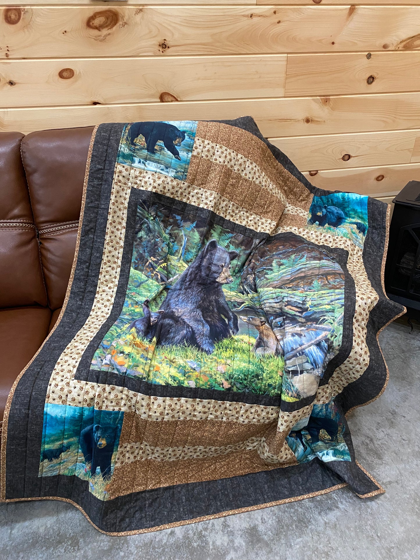 Quilt. Bear Necessities. Throw. Wall Hanging.