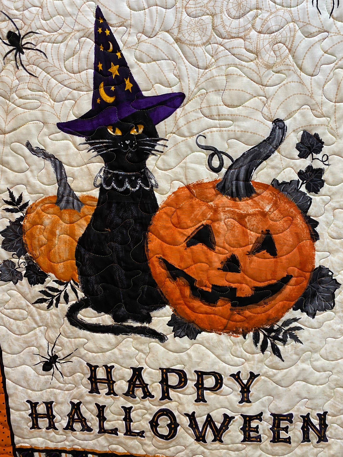Quilt. Meow-Gical Halloween Quilt. Happy Halloween.