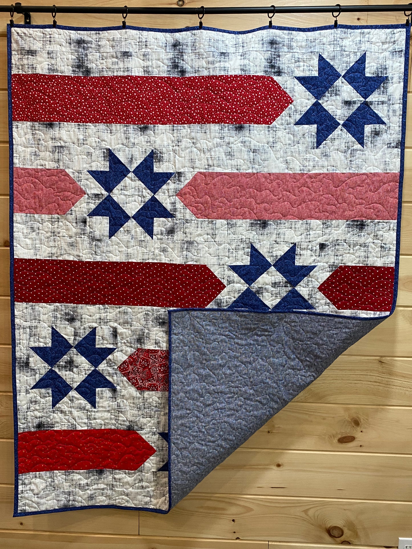 Quilt. Wish Making. Stars and Arrows. Patriotic.