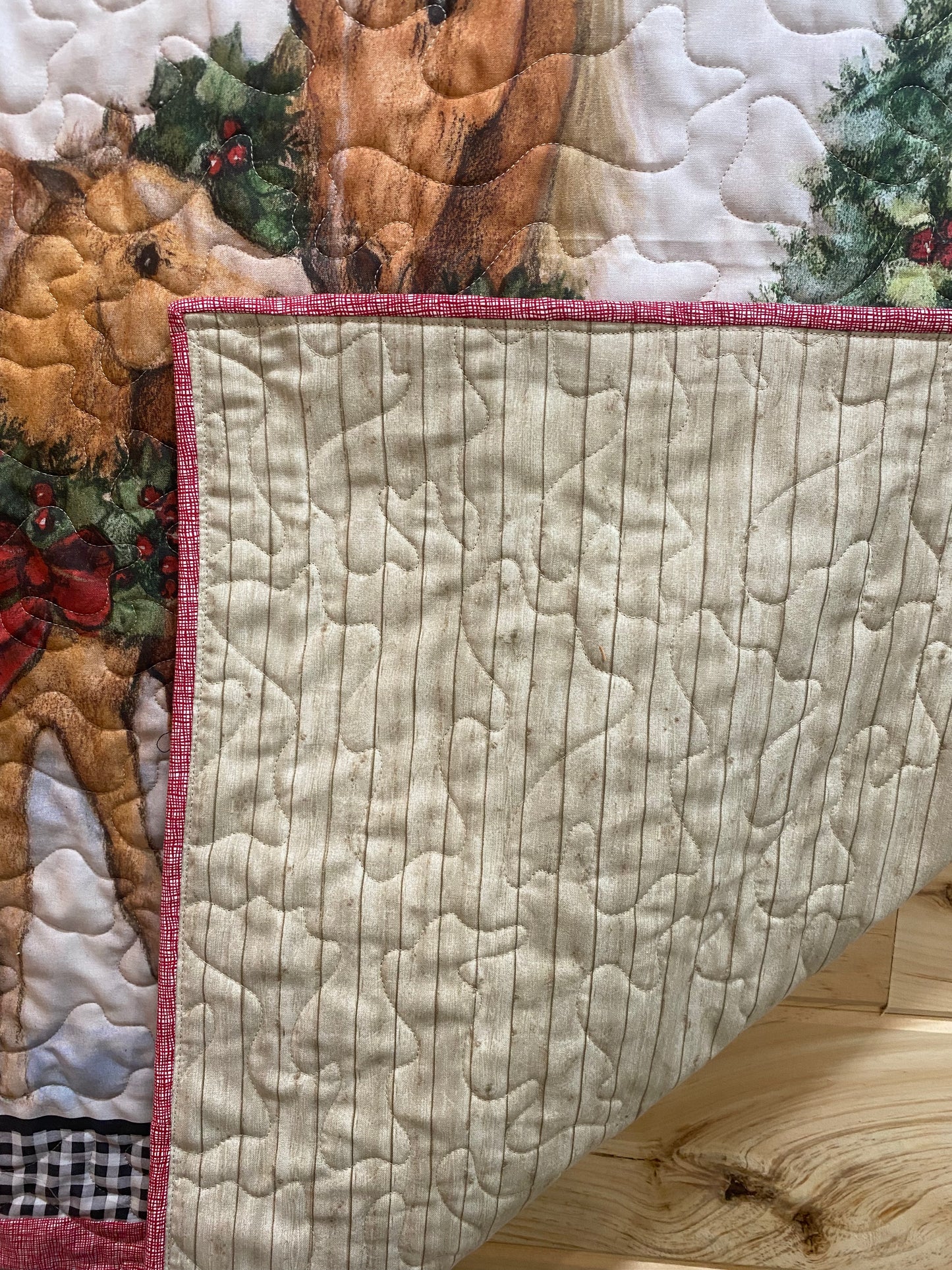 Quilt. Christmas Horses.