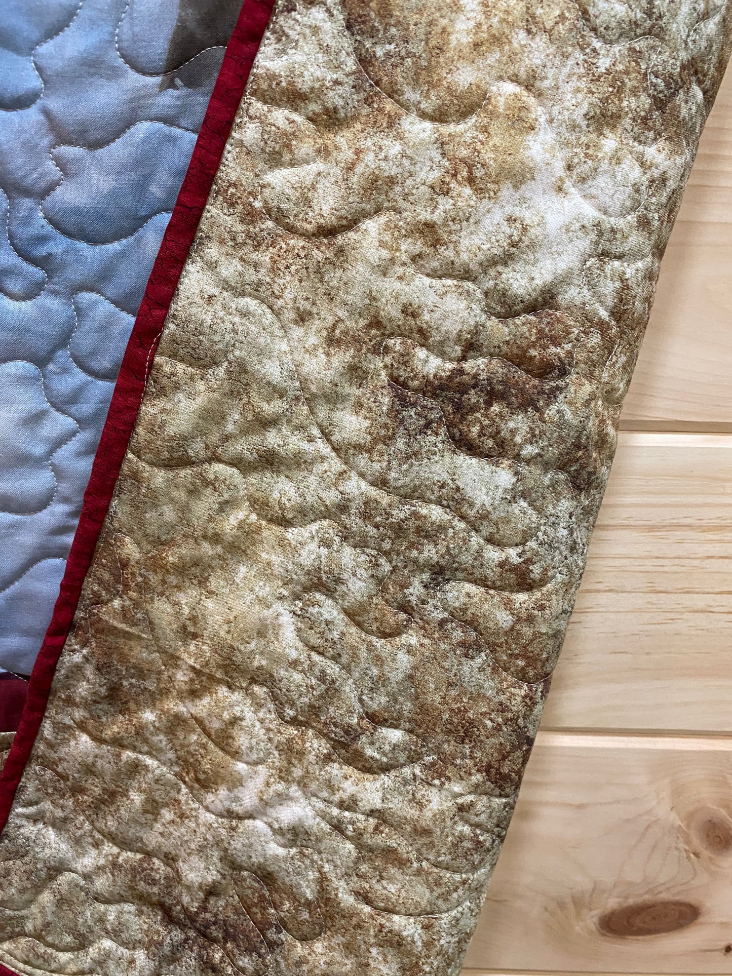 Quilt. Santa and His Snowman.