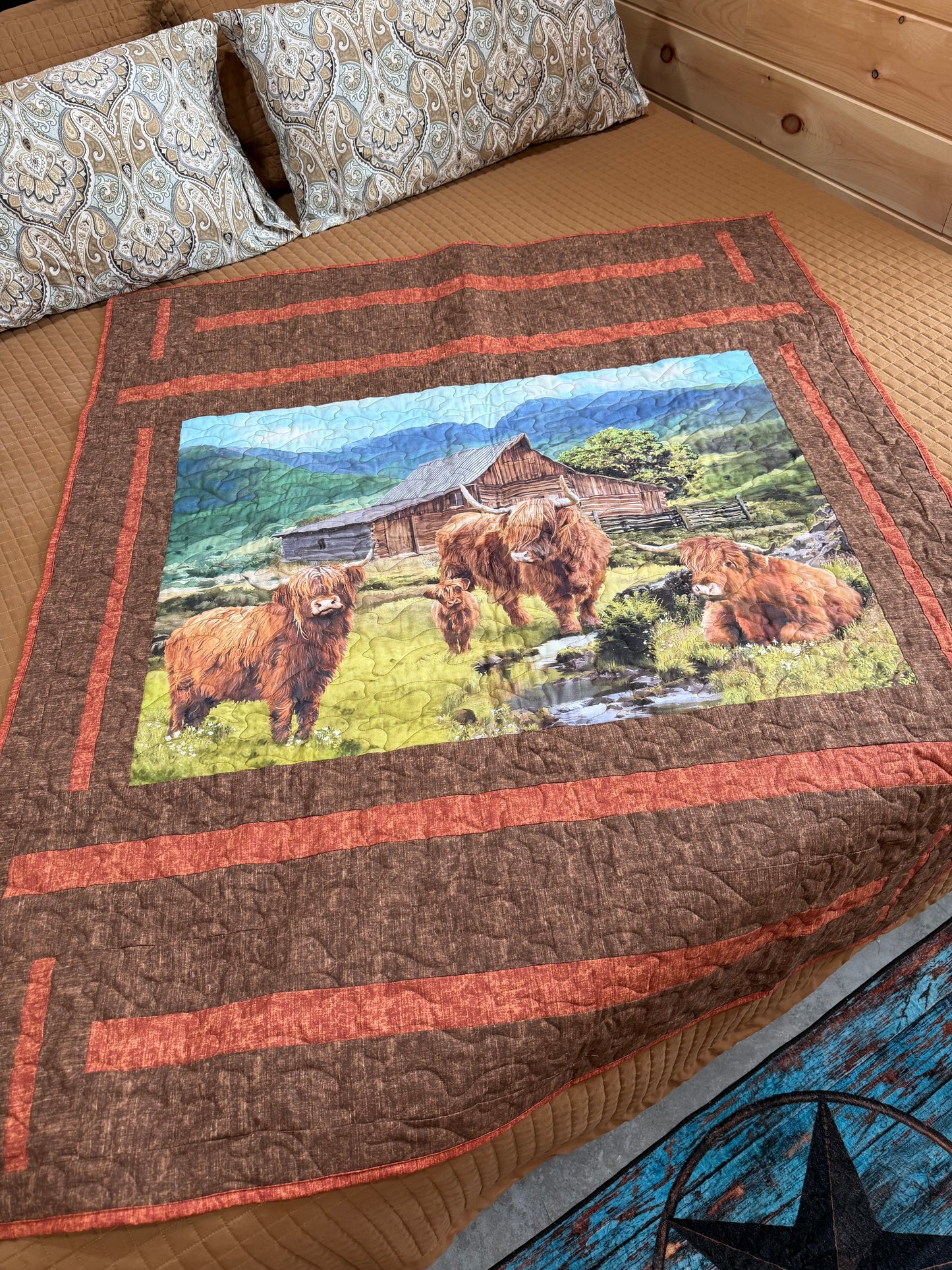 Quilt. Highland Cows