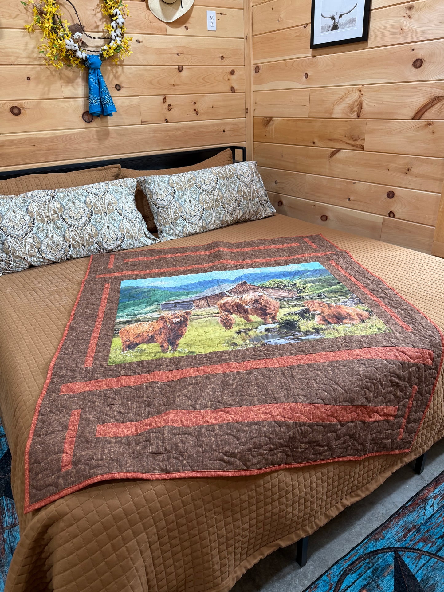 Quilt. Highland Cows