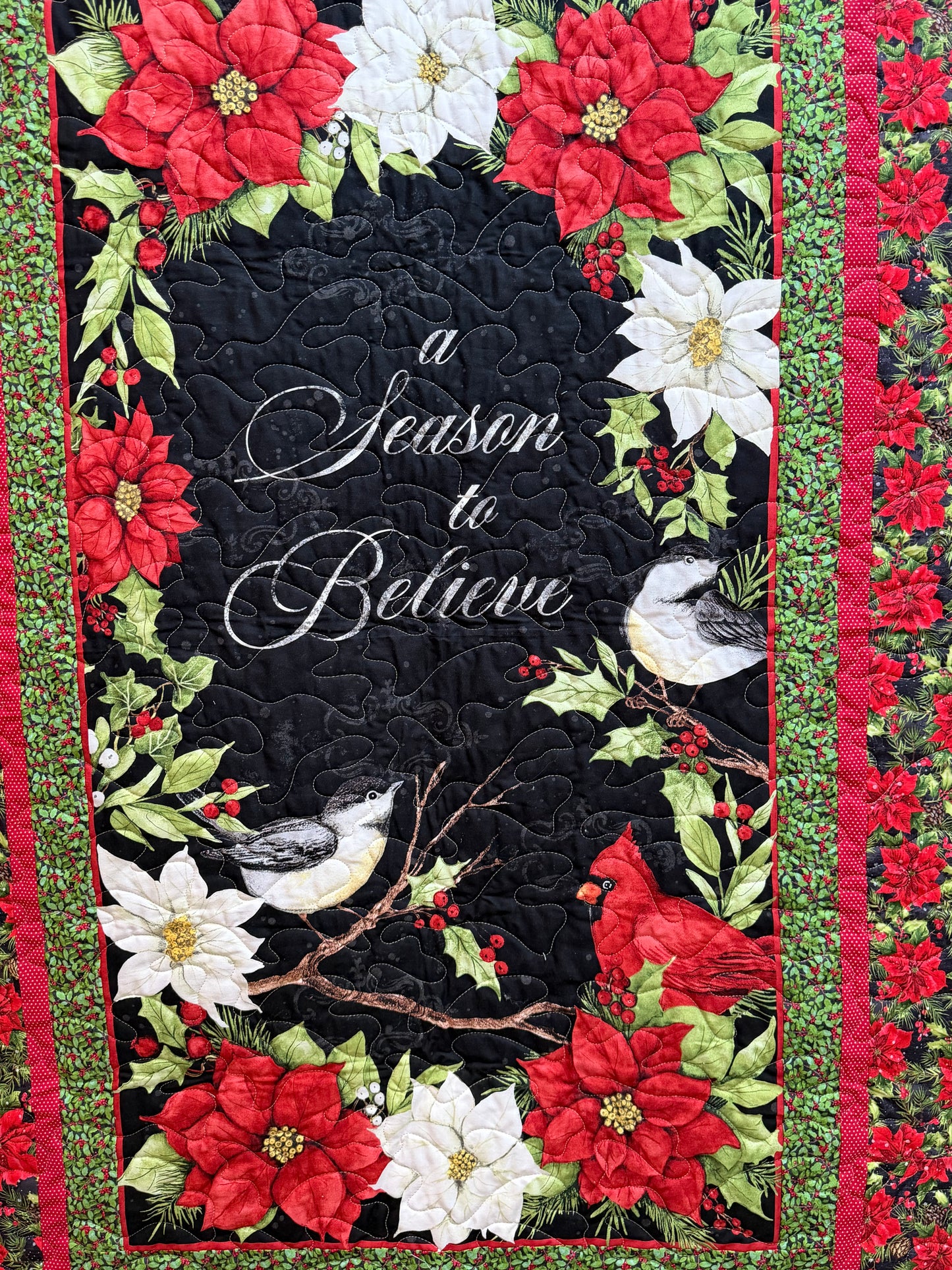 Quilt. Christmas. A Season to Believe. Medley in Red.