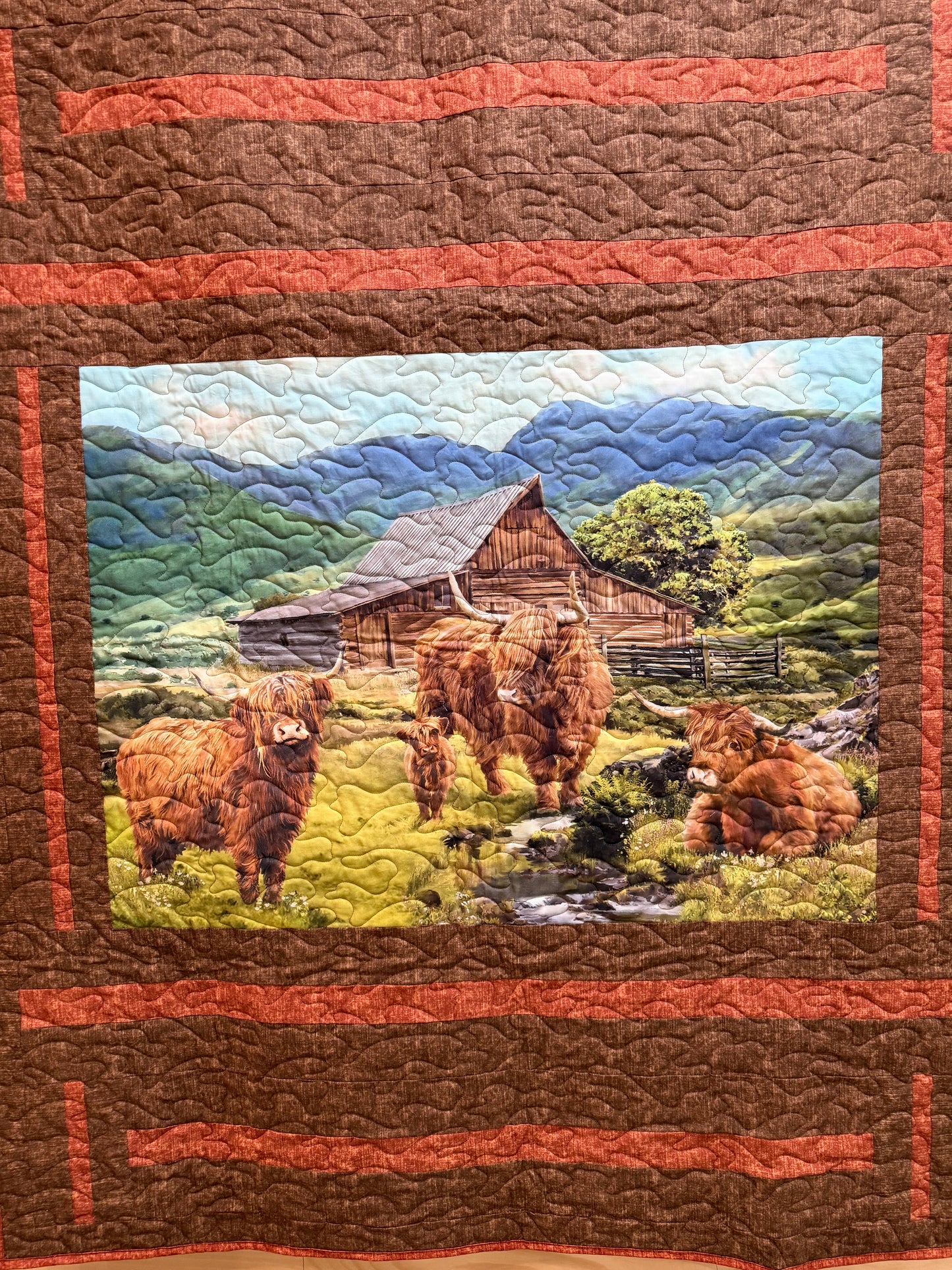 Quilt. Highland Cows