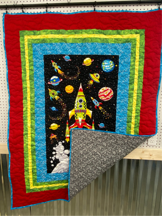 Quilt. Blast Off. Space Quilt.