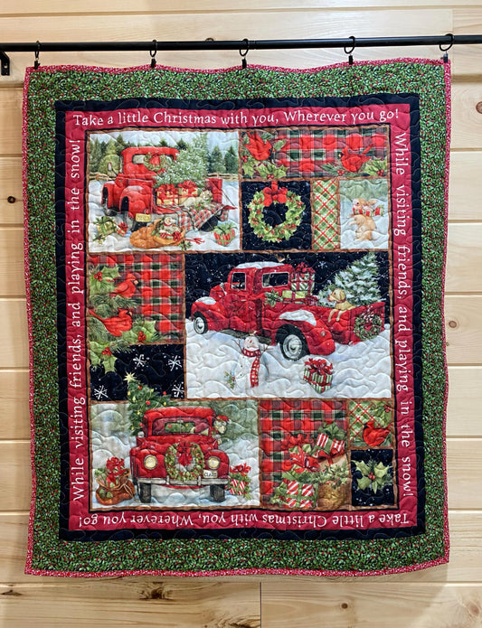 Quilt. Wall Hanging. Take a Little Christmas With You.