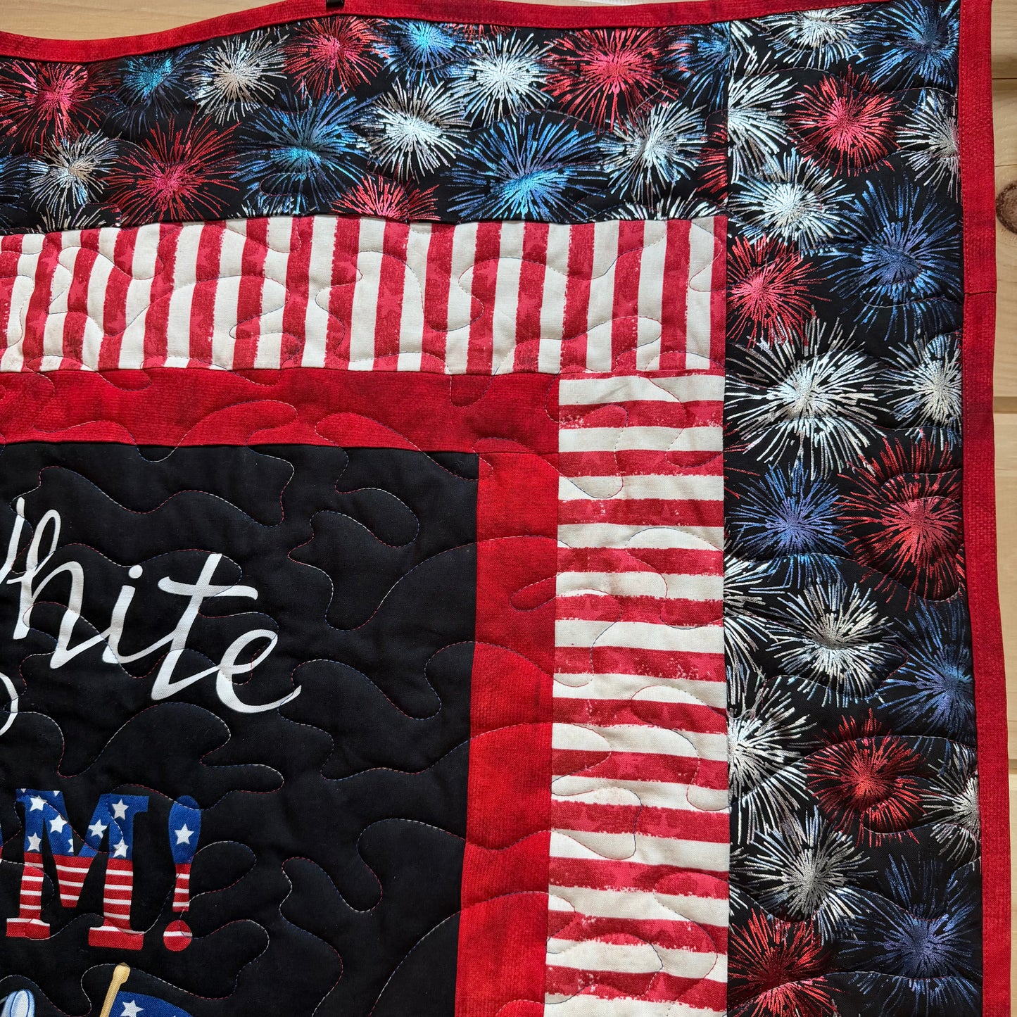Quilt. Patriotic. Red, White and Bloom.