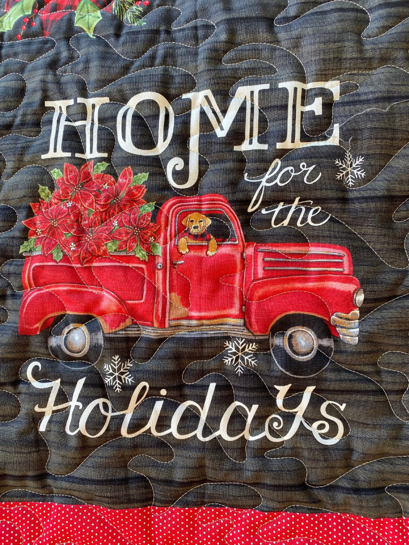 Quilt. Home Sweet Holidays. Lap Quilt. Throw. Wall Hanging.