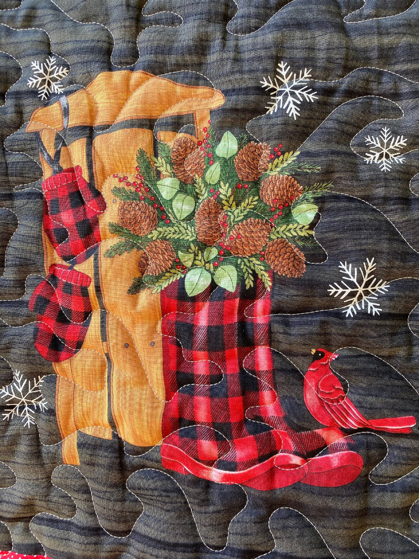 Quilt. Home Sweet Holidays. Lap Quilt. Throw. Wall Hanging.
