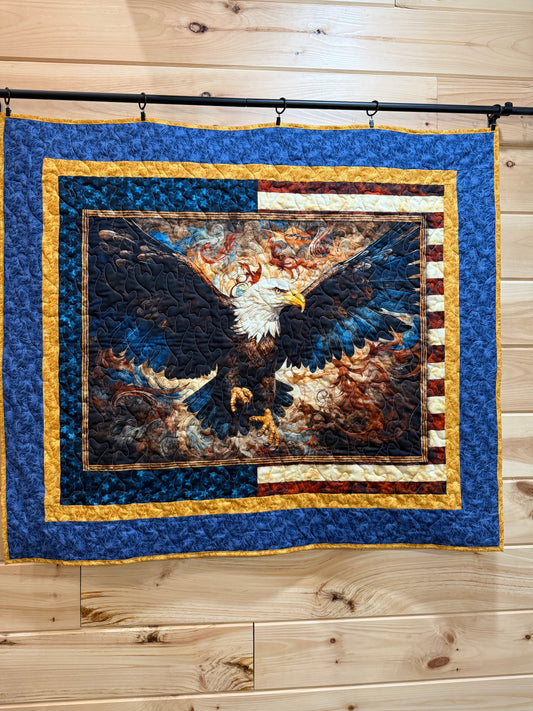Quilt. Patriotic. Bald Eagle. Wall Hanging.