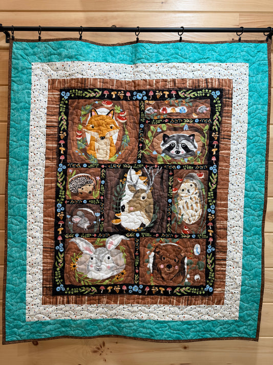 Quilt. Baby Quilt. Forest Critters