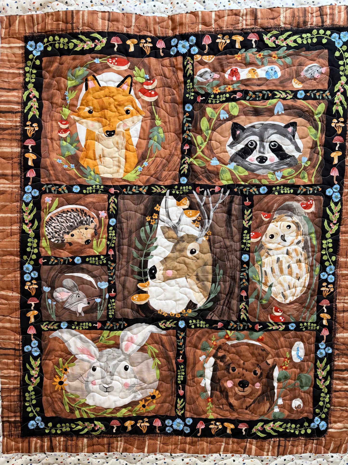 Quilt. Baby Quilt. Forest Critters