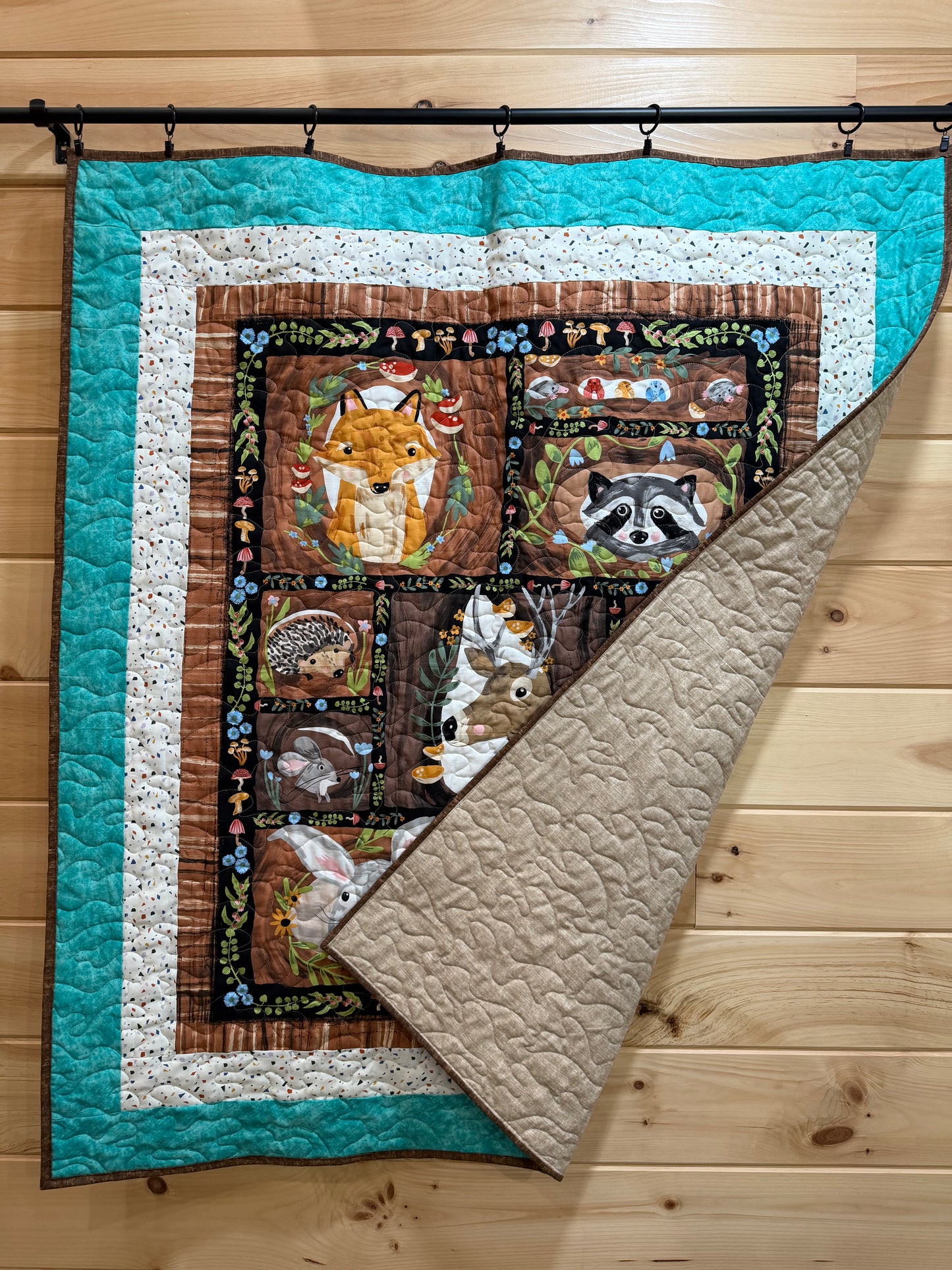 Quilt. Baby Quilt. Forest Critters