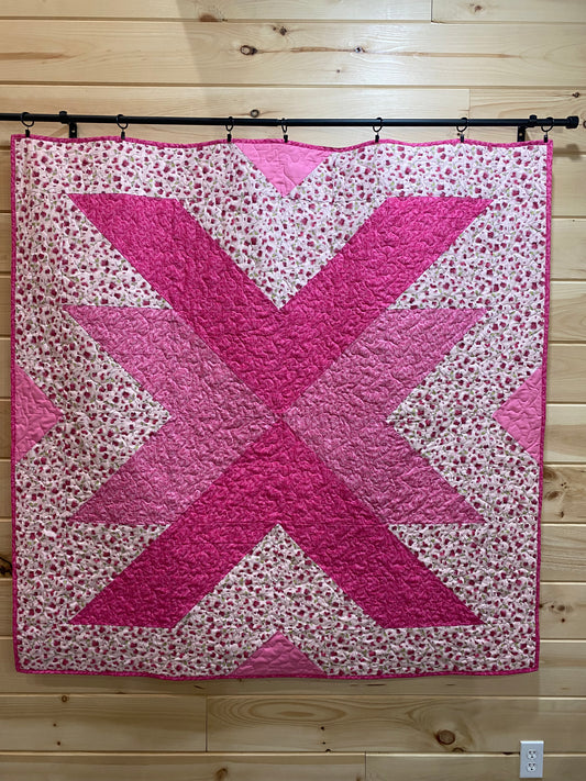 Quilt. Cross Lake with Roses.