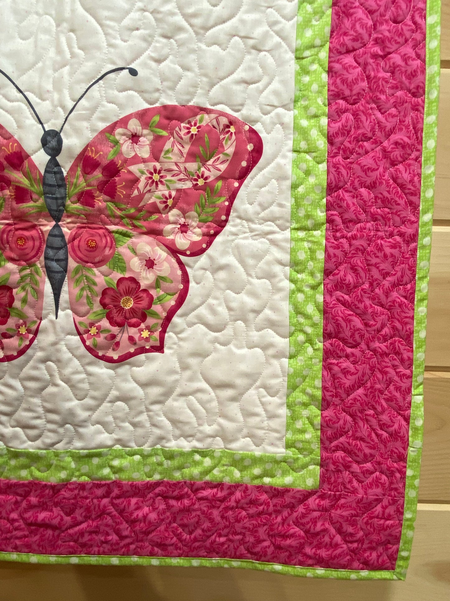 Quilt. Strength in Pink Butterfly Wall Hanging, Table Topper, Breast Cancer Survivor.