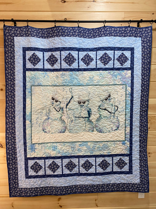 Quilt. Blues Brothers Musical Snowmen. Throw. Wall Hanging. Lap Quilt.