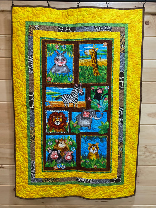 Quilt. Baby Quilt. Jungle Buddies. Children’s Quilt. Kid’s Quilt.