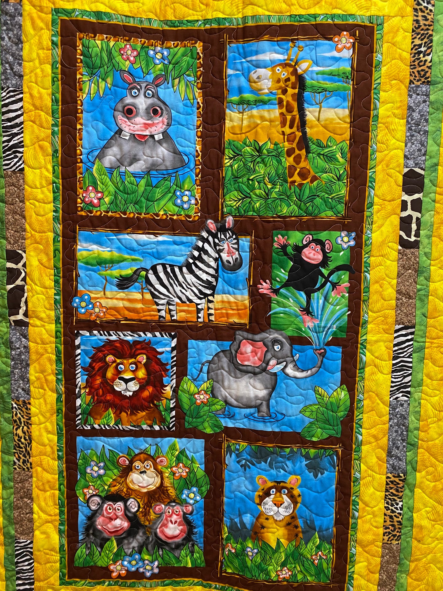 Quilt. Baby Quilt. Jungle Buddies. Children’s Quilt. Kid’s Quilt.