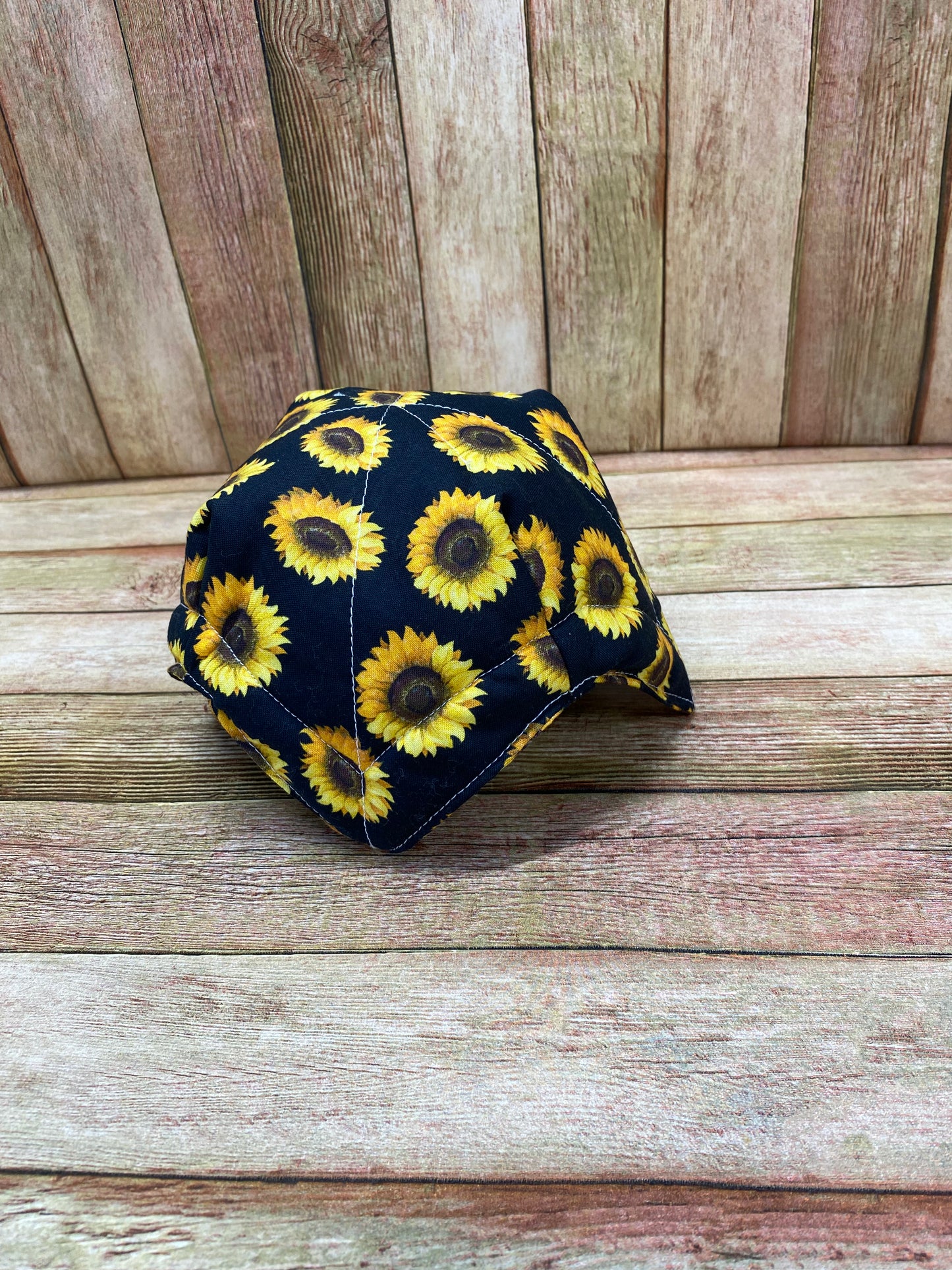 Bowl Cozy. Sunflowers with Black Background.