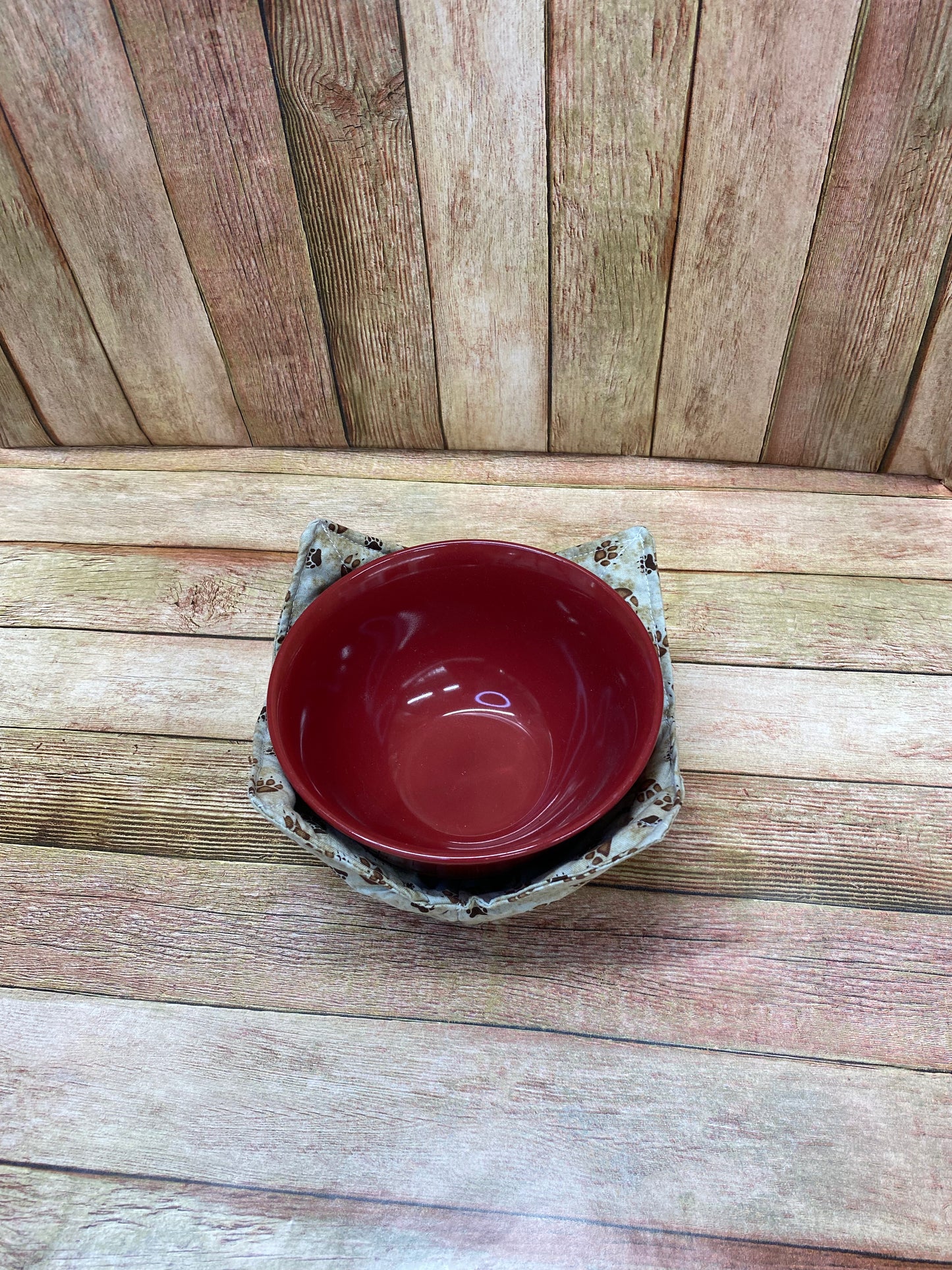 Bowl Cozy.  Bear Paw Print.