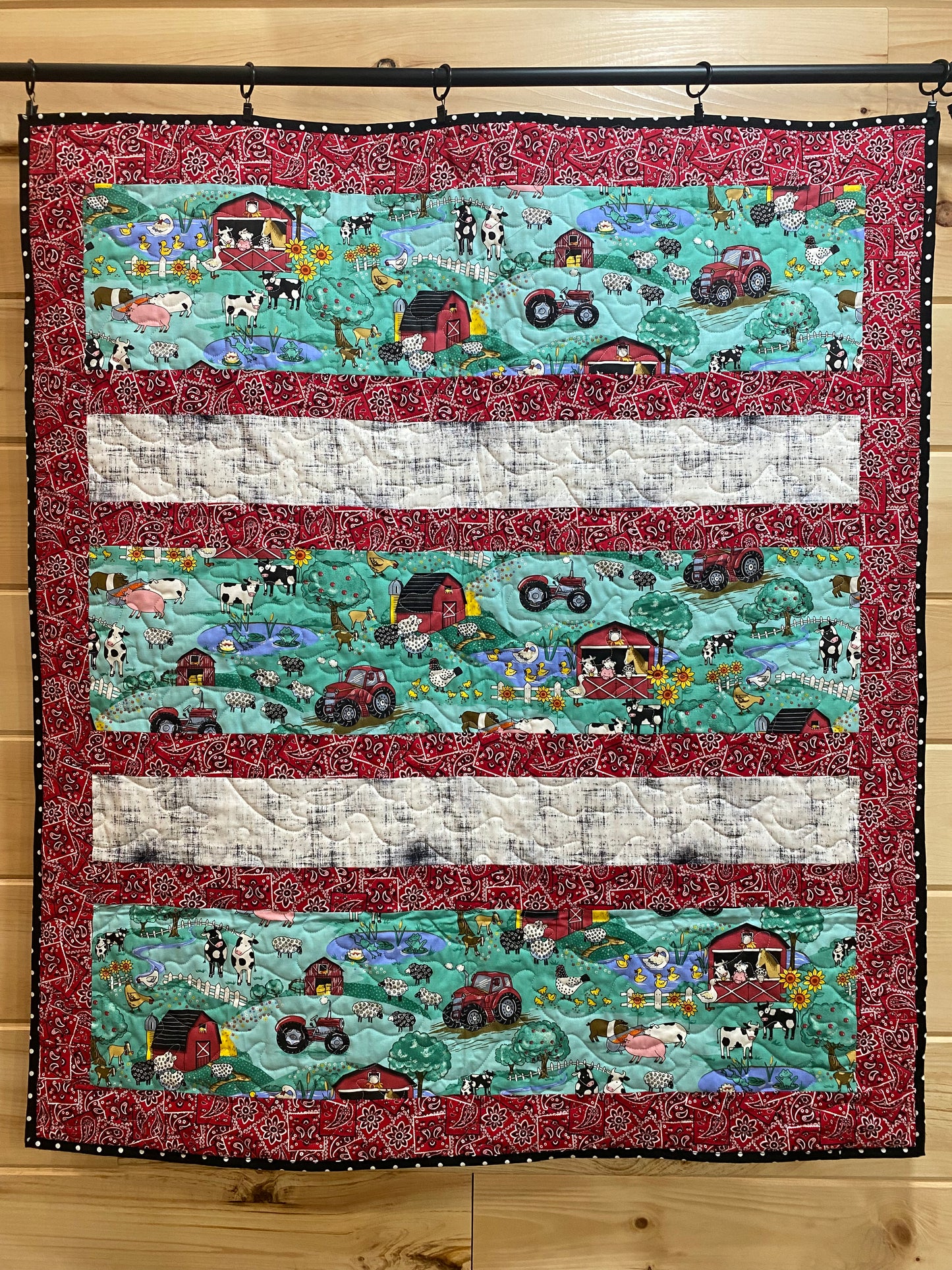 Quilt. Farm Life. Baby Quilt. Kids Quilt.