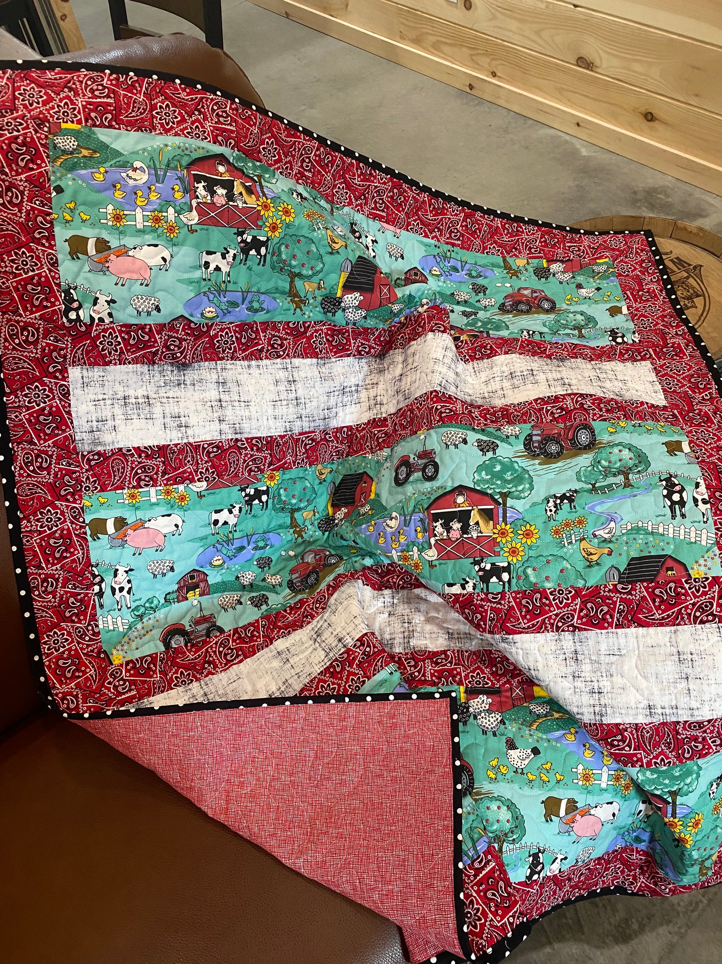 Quilt. Farm Life. Baby Quilt. Kids Quilt.