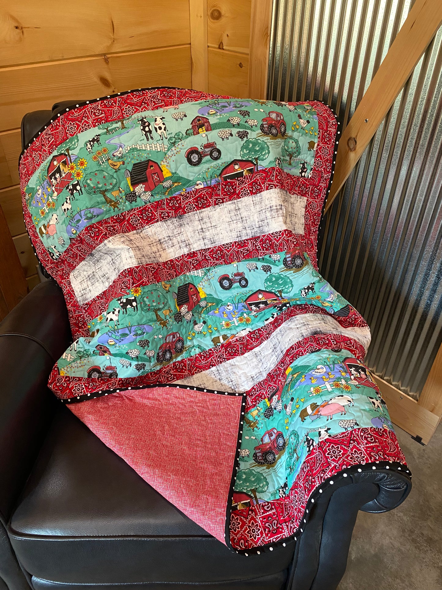 Quilt. Farm Life. Baby Quilt. Kids Quilt.