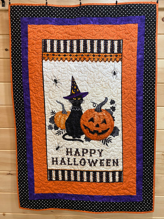 Quilt. Meow-Gical Halloween Quilt. Happy Halloween.