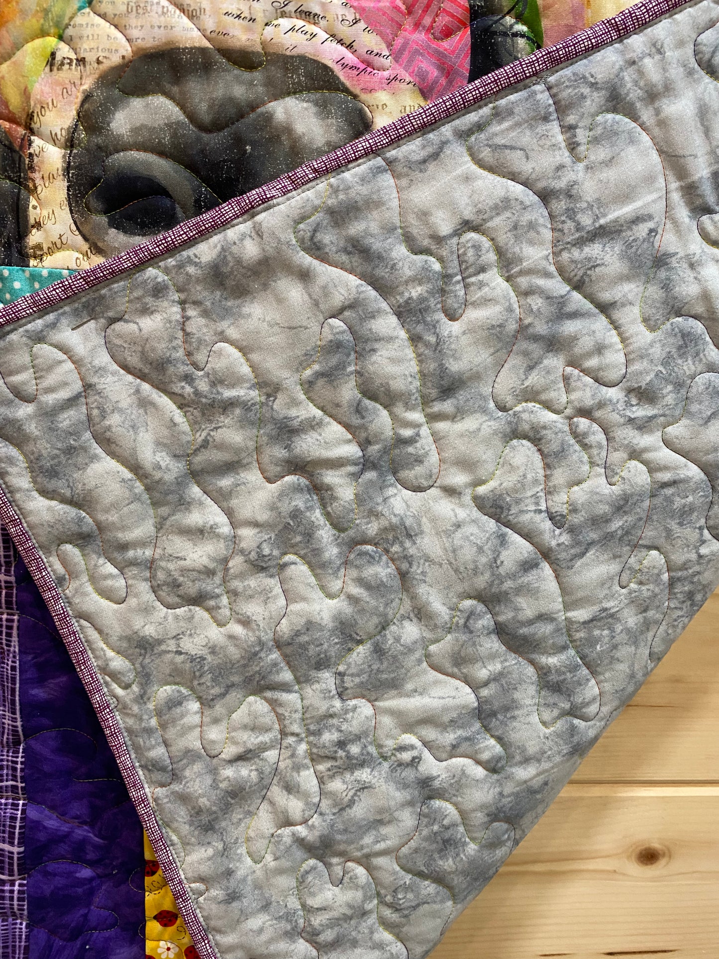 Quilt. Raising the Woof! Dog Quilt.