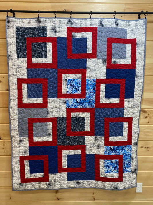 Quilt. Patriotic Floating Windows.